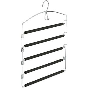 Relaxdays Space Saving Clothes Hanger, Multiple Trouser Rails, Metal, HWD: 44.5 x 37 x 2.7 cm, Silver/Black Pack of 1 Relaxdays Space Saving Clothes Hanger, Multiple Trouser Rails, Metal, HWD: 44.5 x 37 x 2.7 cm, Silver/Black Pack of 1