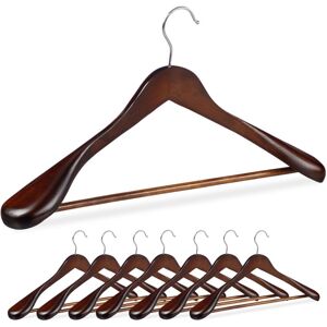 Relaxdays Set of 8 Suit Hanger, Wide Shoulder, Trouser Bar, for Jacket, Shirt, Trousers, Wooden, 23 x 45 x 6 cm, Brown Relaxdays Set of 8 Suit Hanger, Wide Shoulder, Trouser Bar, for Jacket, Shirt, Trousers, Wooden, 23 x 45 x 6 cm, Brown