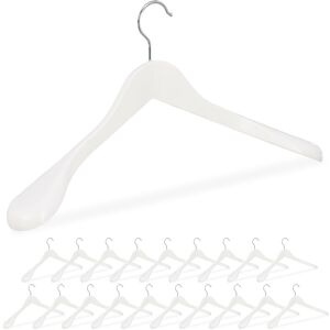 Set of 20 Relaxdays Suit Hangers, Wide Shoulders, 360° Swivel Hooks, Jackets, Wooden Coat Holders, White Set of 20 Relaxdays Suit Hangers, Wide Shoulders, 360° Swivel Hooks, Jackets, Wooden Coat Holders, White
