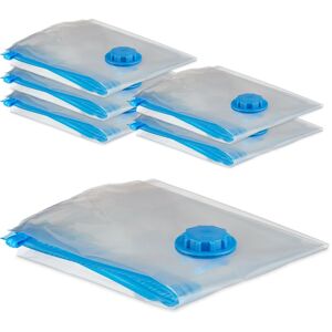 Relaxdays Vacuum Seal Bags, Set of 6, XL Sizes, Storage Protection for Clothes, Plastic, Ventilation, Large, Transparent Relaxdays Vacuum Seal Bags, Set of 6, XL Sizes, Storage Protection for Clothes, Plastic, Ventilation, Large, Transparent