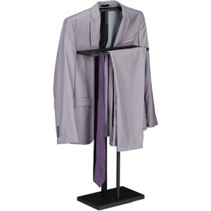 Valet Stand, Suit Holder, Clother Butler, Jacket & Trouser Hanger, 107 x 47.5 x 20 cm, Metal & mdf, Black - Relaxdays Valet Stand, Suit Holder, Clother Butler, Jacket & Trouser Hanger, 107 x 47.5 x 20 cm, Metal & mdf, Black - Relaxdays