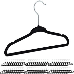 Relaxdays Velvet Coat Hangers, Set of 60, Non-Slip, for Clothes, Boys & Girls, Swivel Hook, Pants Rail, Black Relaxdays Velvet Coat Hangers, Set of 60, Non-Slip, for Clothes, Boys & Girls, Swivel Hook, Pants Rail, Black
