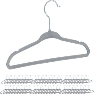 Relaxdays Velvet Coat Hangers, Set of 60, Non-Slip, for Clothes, Boys & Girls, Swivel Hook, Pants Rail, Grey Relaxdays Velvet Coat Hangers, Set of 60, Non-Slip, for Clothes, Boys & Girls, Swivel Hook, Pants Rail, Grey
