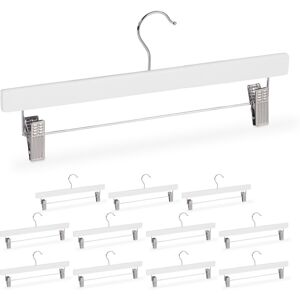 Set of 72 Relaxdays Wooden Pants Hangers Adjustable Coated Clamps, 360° Swivel Hooks, 35.5 cm Wide, White Set of 72 Relaxdays Wooden Pants Hangers Adjustable Coated Clamps, 360° Swivel Hooks, 35.5 cm Wide, White