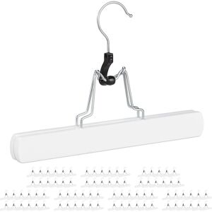 Set of 84 Relaxdays Wooden Trouser Hanger, 360° Swivel Hooks, Felt Protectors, HWD: 17x25x2.3 cm, Pants Holders, White Set of 84 Relaxdays Wooden Trouser Hanger, 360° Swivel Hooks, Felt Protectors, HWD: 17x25x2.3 cm, Pants Holders, White