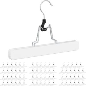Set of 72 Relaxdays Wooden Trouser Hanger, 360° Swivel Hooks, Felt Protectors, HWD: 17x25x2.3 cm, Pants Holders, White Set of 72 Relaxdays Wooden Trouser Hanger, 360° Swivel Hooks, Felt Protectors, HWD: 17x25x2.3 cm, Pants Holders, White