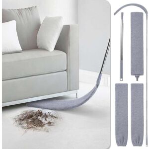 YMYNY Retractable Duster, Upward Extendable Flat Duster and Two Microfiber Covers, Retractable Duster for Dust Vacuuming Under Sofa, Cabinet or L MUMU YMYNY Retractable Duster, Upward Extendable Flat Duster and Two Microfiber Covers, Retractable Duster for Dust Vacuuming Under Sofa, Cabinet or L MUMU