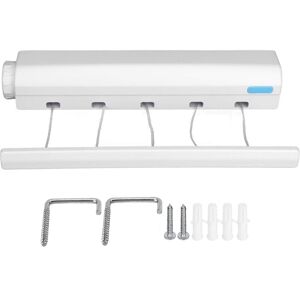 WOIYIC Retractable laundry line, extendable wall-mounted clothes dryer, retractable laundry line, wall hanging clothes dryer with 5 wires of 3.75 m, indoor WOIYIC Retractable laundry line, extendable wall-mounted clothes dryer, retractable laundry line, wall hanging clothes dryer with 5 wires of 3.75 m, indoor