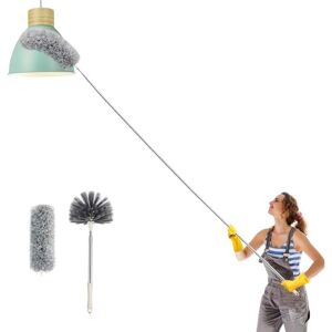 Retractable Microfiber Feather Duster with Cobweb Pattern - Brush for High Ceilings - Scratch-Resistant - Washable, Foldable - 250 cm, Dark Grey Ymyny Retractable Microfiber Feather Duster with Cobweb Pattern - Brush for High Ceilings - Scratch-Resistant - Washable, Foldable - 250 cm, Dark Grey Ymyny