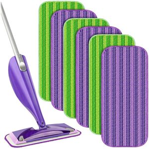 Cyslmuk - Reusable Mop Pads for Swiffer WetJet 6 Packs, Reusable Mop Pad, Microfiber Mop Pads for Cleaning and Scrubbing Dry or Wet Floors Cyslmuk - Reusable Mop Pads for Swiffer WetJet 6 Packs, Reusable Mop Pad, Microfiber Mop Pads for Cleaning and Scrubbing Dry or Wet Floors