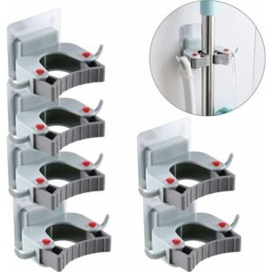 SNQ Self-adhesive broom holder, broom hook, wall-mounted mop and holder for closet, garden, garage, set of 6 SNQ Self-adhesive broom holder, broom hook, wall-mounted mop and holder for closet, garden, garage, set of 6