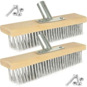 TORMATOR Set of 2 metal broom heads, 30 cm, rigid steel scrubbing brush head, robust sweeping brush for patios, paving, decks, walkways, algae, weeds, moss TORMATOR Set of 2 metal broom heads, 30 cm, rigid steel scrubbing brush head, robust sweeping brush for patios, paving, decks, walkways, algae, weeds, moss