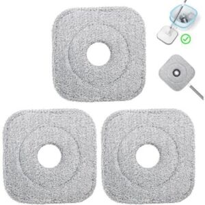 MCBOSON Set of 3 Microfiber Mop Head Replacements, Square Mop Replacement Pads, Absorbent, Machine Washable, Wet and Dry Use for Mop and Sweeper MCBOSON Set of 3 Microfiber Mop Head Replacements, Square Mop Replacement Pads, Absorbent, Machine Washable, Wet and Dry Use for Mop and Sweeper
