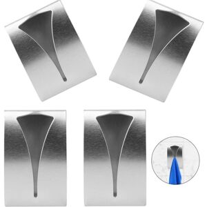 LINGHHANG Set of 4 Kitchen Towel Hooks Adhesive Bathroom Towel Holder, Self-Adhesive Towel Holder Stainless Steel Wall Mounted Towel Hook LINGHHANG Set of 4 Kitchen Towel Hooks Adhesive Bathroom Towel Holder, Self-Adhesive Towel Holder Stainless Steel Wall Mounted Towel Hook