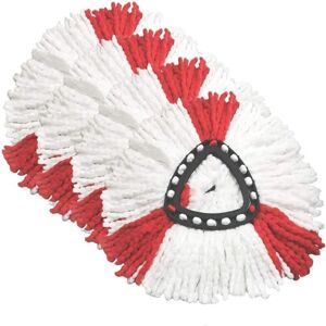 TEHTUY Set of 4 mop heads compatible with the Vileda 2 in 1 Turbo Mop replacement head, microfiber, red, white. TEHTUY Set of 4 mop heads compatible with the Vileda 2 in 1 Turbo Mop replacement head, microfiber, red, white.