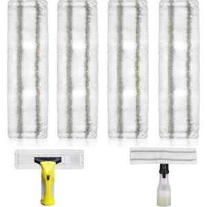 TEHTUY Set of 4 replacement microfiber mop pads for Kärcher WV1 WV2 WV5 window vacuum cleaners - 275 x 70 mm - Effectively removes dirt and scratches TEHTUY Set of 4 replacement microfiber mop pads for Kärcher WV1 WV2 WV5 window vacuum cleaners - 275 x 70 mm - Effectively removes dirt and scratches