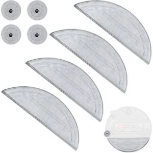 SNQ Set of 4 replacement mop pads for Roborock Saros 10 robot, reusable replacement accessories (4 wipes and 4 edge mops) SNQ Set of 4 replacement mop pads for Roborock Saros 10 robot, reusable replacement accessories (4 wipes and 4 edge mops)
