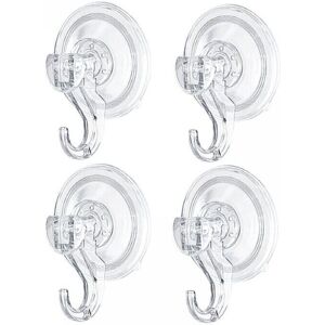 Cyslmuk - Set of 4 Wall Suction Cup Hooks, Bathroom Hook Plate Towel Holder Crown Bathrobe Coat Tea Towel, Transparent Kitchen/Office Plastic Cyslmuk - Set of 4 Wall Suction Cup Hooks, Bathroom Hook Plate Towel Holder Crown Bathrobe Coat Tea Towel, Transparent Kitchen/Office Plastic
