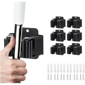 Set of 6 wall-mounted broom holders with high-performance stainless steel screws for cleaning bathroom, kitchen, and garage laundry Set of 6 wall-mounted broom holders with high-performance stainless steel screws for cleaning bathroom, kitchen, and garage laundry