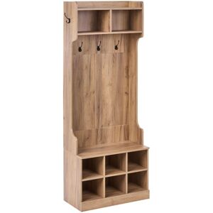 BELIANI Shoe Storage with Coat Rack GINDAGAI Light Brown BELIANI Shoe Storage with Coat Rack GINDAGAI Light Brown