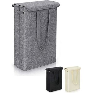 Linghhang - Slim Laundry Basket with Lid (Grey) - 45L - Large Breathable and Foldable Slim Laundry Basket - Large Storage Basket for Clothes, Bedroom Linghhang - Slim Laundry Basket with Lid (Grey) - 45L - Large Breathable and Foldable Slim Laundry Basket - Large Storage Basket for Clothes, Bedroom