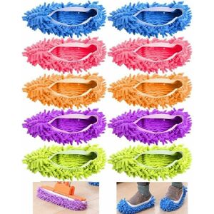 Hoopzi - Slippers Mop, Microfiber Dust Mop Slippers Shoes Office Home Floor Bathroom Kitchen Cleaner 5 Pair Hoopzi - Slippers Mop, Microfiber Dust Mop Slippers Shoes Office Home Floor Bathroom Kitchen Cleaner 5 Pair