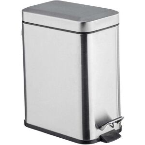 TEHTUY Small Bathroom Trash Can, 5L Pedal Bin, Square, Stainless Steel, 14x29.5x28 cm, Matte Finish TEHTUY Small Bathroom Trash Can, 5L Pedal Bin, Square, Stainless Steel, 14x29.5x28 cm, Matte Finish