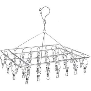 Ikodm - Sock Dryer Hanging Clothes Rack with 36 Stainless Steel Windproof Clips for Socks Underwear Clothes Towel (1 Pack Hanger) - RWCookin & Home / Ikodm - Sock Dryer Hanging Clothes Rack with 36 Stainless Steel Windproof Clips for Socks Underwear Clothes Towel (1 Pack Hanger) - RWCookin & Home /