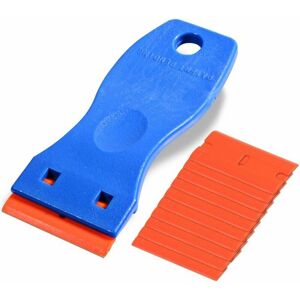 DEWDAT Squeegee, glass scraper ceramic hob scraper with 10 blue plastic scrapers DEWDAT Squeegee, glass scraper ceramic hob scraper with 10 blue plastic scrapers