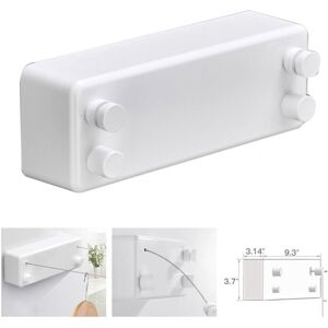 COOCHEER T-Retractable Clothesline for Indoor and Outdoor Use, 2 13.8Feet Stainless Steel Clothes Lines, No Need to Drill Holes Wall Mount - White COOCHEER T-Retractable Clothesline for Indoor and Outdoor Use, 2 13.8Feet Stainless Steel Clothes Lines, No Need to Drill Holes Wall Mount - White