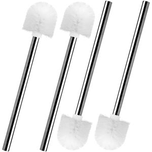 BEIJIYI Toilet Brush Set of 4, 8cm Diameter Stool Brush, Toilet Cleaning Broom with Stainless Steel Handle, Bathroom Cleaning Brush (White) BEIJIYI Toilet Brush Set of 4, 8cm Diameter Stool Brush, Toilet Cleaning Broom with Stainless Steel Handle, Bathroom Cleaning Brush (White)