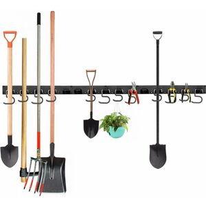 Dewdat - Tool Holder, Wall Mounted Tool Storage Rack, Universal Organizer, Perfect for Home, Garden, Garage Black Dewdat - Tool Holder, Wall Mounted Tool Storage Rack, Universal Organizer, Perfect for Home, Garden, Garage Black