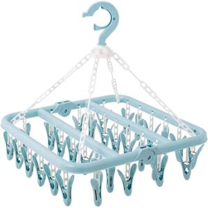 Memkey - Underwear Hanger with 32 Clips, Foldable Clothespin Drying Rack Wind Resistant Hanging for Baby Clothes Socks Bras Memkey - Underwear Hanger with 32 Clips, Foldable Clothespin Drying Rack Wind Resistant Hanging for Baby Clothes Socks Bras