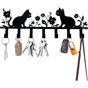 COOCHEER Wall key holder, cat wall key holder, black wall key holder, wall key holder with 7 hooks, wall key holder for entryway, living room, kitchen, wall COOCHEER Wall key holder, cat wall key holder, black wall key holder, wall key holder with 7 hooks, wall key holder for entryway, living room, kitchen, wall
