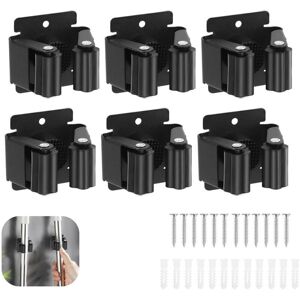 TORMATOR Wall-Mounted Broom Holder, 6 Pieces Wall-Mounted Broom Holder, Wall-Mounted Broom Rack, Wall-Mounted Broom Holder, Mop Holder for Bathroom, Kitchen, TORMATOR Wall-Mounted Broom Holder, 6 Pieces Wall-Mounted Broom Holder, Wall-Mounted Broom Rack, Wall-Mounted Broom Holder, Mop Holder for Bathroom, Kitchen,