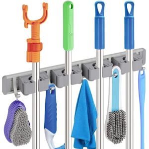 Wall-Mounted Broom Holder, Mop Holder, Metal Wall Organizer for Broom and Dustpan Storage System Wall-Mounted Broom Holder, Mop Holder, Metal Wall Organizer for Broom and Dustpan Storage System