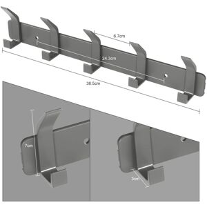 BEIJIYI Wall Mounted Coat Hook, Bathroom Hook with 5 Hooks for Hanging Backpack, Jacket, Hat, Over-the-Door Coat Rack - Gray BEIJIYI Wall Mounted Coat Hook, Bathroom Hook with 5 Hooks for Hanging Backpack, Jacket, Hat, Over-the-Door Coat Rack - Gray