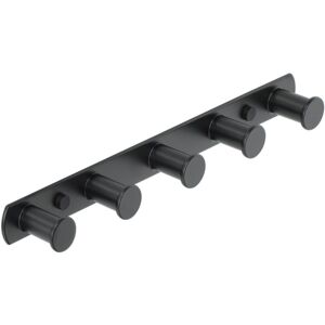 BEIJIYI Wall Mounted Coat Rack with Towel Hooks, Screw-On Wall Mounted Towel Holder for Bathroom and Kitchen, Matte Black Stainless Steel Finish, 5 Round BEIJIYI Wall Mounted Coat Rack with Towel Hooks, Screw-On Wall Mounted Towel Holder for Bathroom and Kitchen, Matte Black Stainless Steel Finish, 5 Round