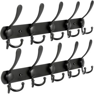 TINOR Wall Mounted Coat Racks, 2 Pack 15 Hooks Stainless Steel Wall Mounted Rail for Coat Rack Towel Robe Bathroom Entryway TINOR Wall Mounted Coat Racks, 2 Pack 15 Hooks Stainless Steel Wall Mounted Rail for Coat Rack Towel Robe Bathroom Entryway