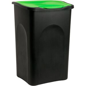 Stefanplast - Rubbish Bin 50L Plastic Dustbin Kitchen Garbage Swing Lid Can Black/Green Stefanplast - Rubbish Bin 50L Plastic Dustbin Kitchen Garbage Swing Lid Can Black/Green