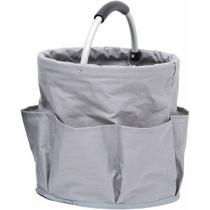 Ymyny - Foldable storage basket for cleaning products with 6 compartments and carrying handle, polyester, ø28x28cm, dark grey Ymyny - Foldable storage basket for cleaning products with 6 compartments and carrying handle, polyester, ø28x28cm, dark grey