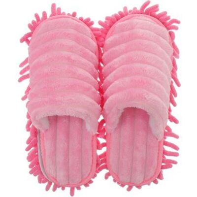 MCBOSON 1 pair of unisex slippers for floor cleaning and dusting - Size L 42-44 (pink) MCBOSON 1 pair of unisex slippers for floor cleaning and dusting - Size L 42-44 (pink)