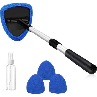 Mumu - 10 Pieces Car Windshield Cleaner, Car Cleaning Kit, Car Window Cleaning Tool with 3 Reusable Microfiber Pads, Detachable Handle and Extendable Mumu - 10 Pieces Car Windshield Cleaner, Car Cleaning Kit, Car Window Cleaning Tool with 3 Reusable Microfiber Pads, Detachable Handle and Extendable