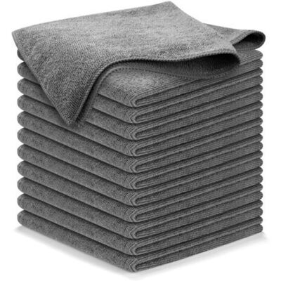 MCBOSON 12 dark gray streak-free microfiber cleaning cloths - 30 x 30 cm MCBOSON 12 dark gray streak-free microfiber cleaning cloths - 30 x 30 cm