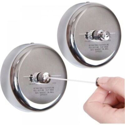 MCBOSON 2 Pieces Retractable Clothesline Durable 304 Stainless Steel with Heavy Duty Adjustable Clothes Line for Outdoor and Indoor MCBOSON 2 Pieces Retractable Clothesline Durable 304 Stainless Steel with Heavy Duty Adjustable Clothes Line for Outdoor and Indoor