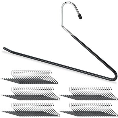 Relaxdays - Set 100 Clothes Hangers - Space-saving, Non-slip, Metal, 35cm - Pants Relaxdays - Set 100 Clothes Hangers - Space-saving, Non-slip, Metal, 35cm - Pants