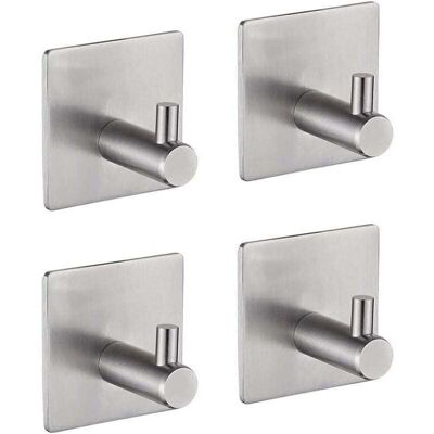TEHTUY 4-Piece 3M Adhesive Hooks, Bathroom Wall Hooks, Kitchen Towel Hooks, Picture Hangers (No Drilling Required), Self-Adhesive Stainless Steel Hooks, TEHTUY 4-Piece 3M Adhesive Hooks, Bathroom Wall Hooks, Kitchen Towel Hooks, Picture Hangers (No Drilling Required), Self-Adhesive Stainless Steel Hooks,