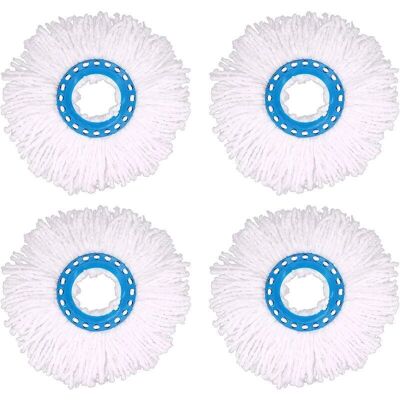 SNQ 4-Piece Microfiber Mop Heads, Replacement Round Mop Heads with 360° Rotation for Floor Cleaning (Diameter 16 cm) SNQ 4-Piece Microfiber Mop Heads, Replacement Round Mop Heads with 360° Rotation for Floor Cleaning (Diameter 16 cm)