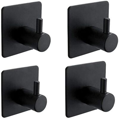 Linghhang - 4 Pieces 3M Adhesive Hooks, Bathroom Wall Mounted, Kitchen Towel Hanger, Picture Hanger Without Drilling, Stainless Steel Self-Adhesive Linghhang - 4 Pieces 3M Adhesive Hooks, Bathroom Wall Mounted, Kitchen Towel Hanger, Picture Hanger Without Drilling, Stainless Steel Self-Adhesive