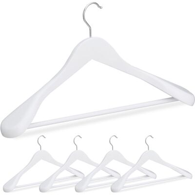 Relaxdays - Wide Suit Hanger 24x44.5x5.5 cm - Maple wood - White - Clothes hanger Relaxdays - Wide Suit Hanger 24x44.5x5.5 cm - Maple wood - White - Clothes hanger